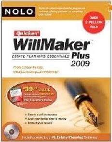 Cover image of the product Quicken WillMaker Plus 2009 by Nolo Press