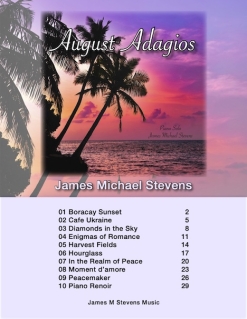 Cover image of the songbook August Adagios songbook by James Michael Stevens