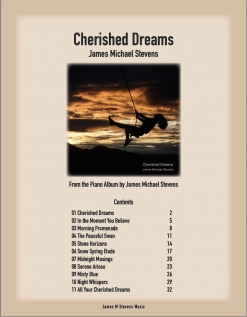 Cover image of the songbook Cherished Dreams by James Michael Stevens