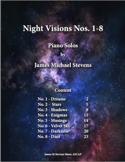 Cover image of the songbook Night Visions Nos. 1-8 by James Michael Stevens