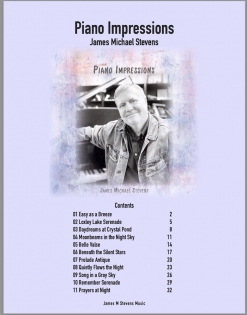 Cover image of the songbook Piano Impressions by James Michael Stevens